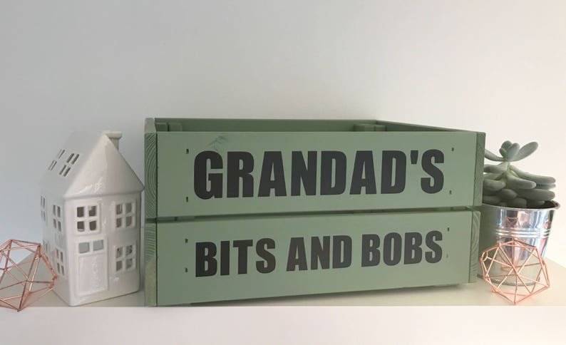 personalised bits and bobs box storage box wooden crate  image 0