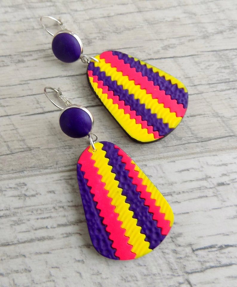 Ethnical necklace statement Ethnic jewelry set Multicolor layered necklace UUnusual African necklace Drop earrings Bright necklace
