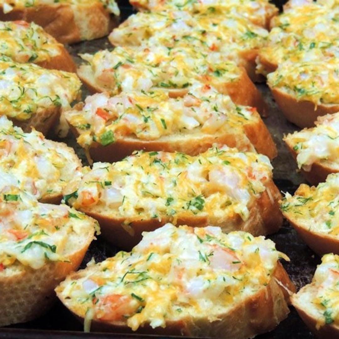 Cheesy Shrimp Crostini Recipe - Seafood Appetizer - Party Food