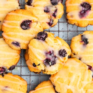 Blueberry Cheesecake Cookies Recipe - Lemon Glazed Cookies - Easy Dessert Recipe - Digital Download PDF