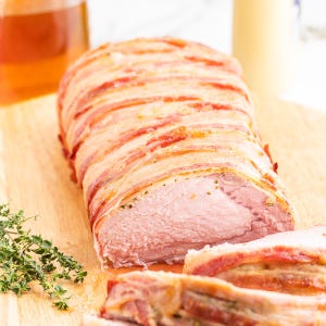 Bacon Wrapped Pork Loin Recipe - Honey Mustard Roast - Easy Dinner Recipe - Digital Download PDF