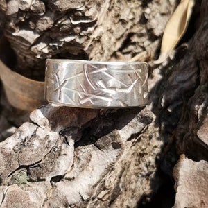 Seeking strength in Nature, Sterling Silver ring, Men & Women's ring/unisex, unique handmade hammered texture 'the Bamboo' collection image 10