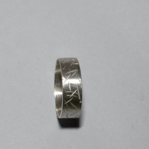 Seeking strength in Nature, Sterling Silver ring, Men & Women's ring/unisex, unique handmade hammered texture 'the Bamboo' collection image 5