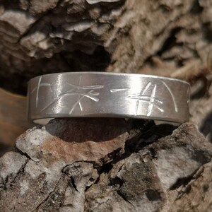 Seeking strength in Nature, Sterling Silver ring, Men & Women's ring/unisex, unique handmade hammered texture 'the Bamboo' collection image 7