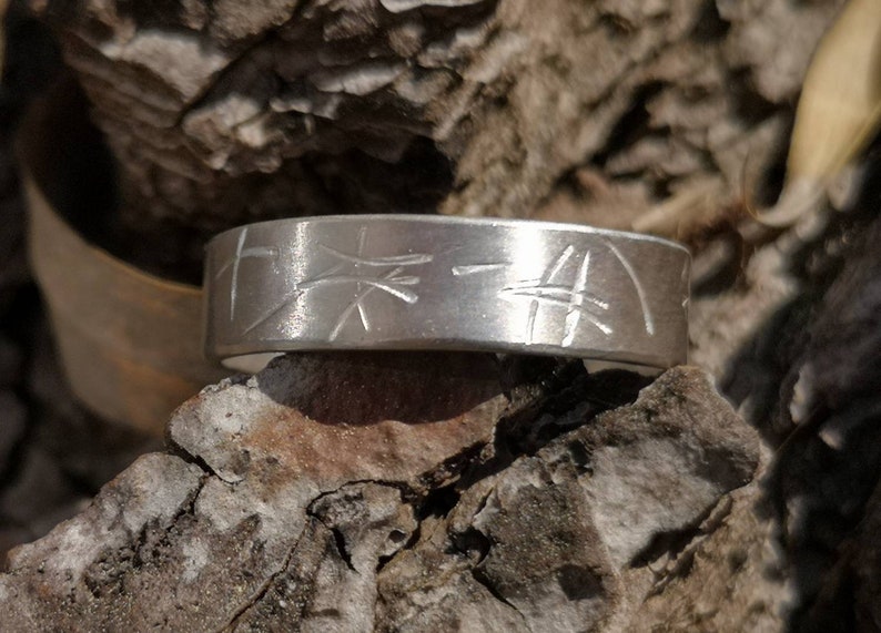 Seeking strength in Nature, Sterling Silver ring, Men & Women's ring/unisex, unique handmade hammered texture 'the Bamboo' collection image 7