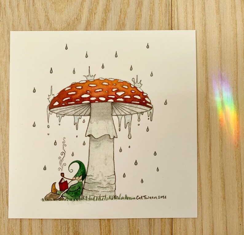 Mushroom gift bundle art print & stickers includes Mushroom Foraging Calendar a wild mushroom sticker sheet 3 more stickers image 6