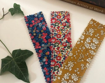 Liberty fabric bookmark. | Bookmark | Letter box gifts | Liberty gifts | Gifts for book lovers | Floral book mark