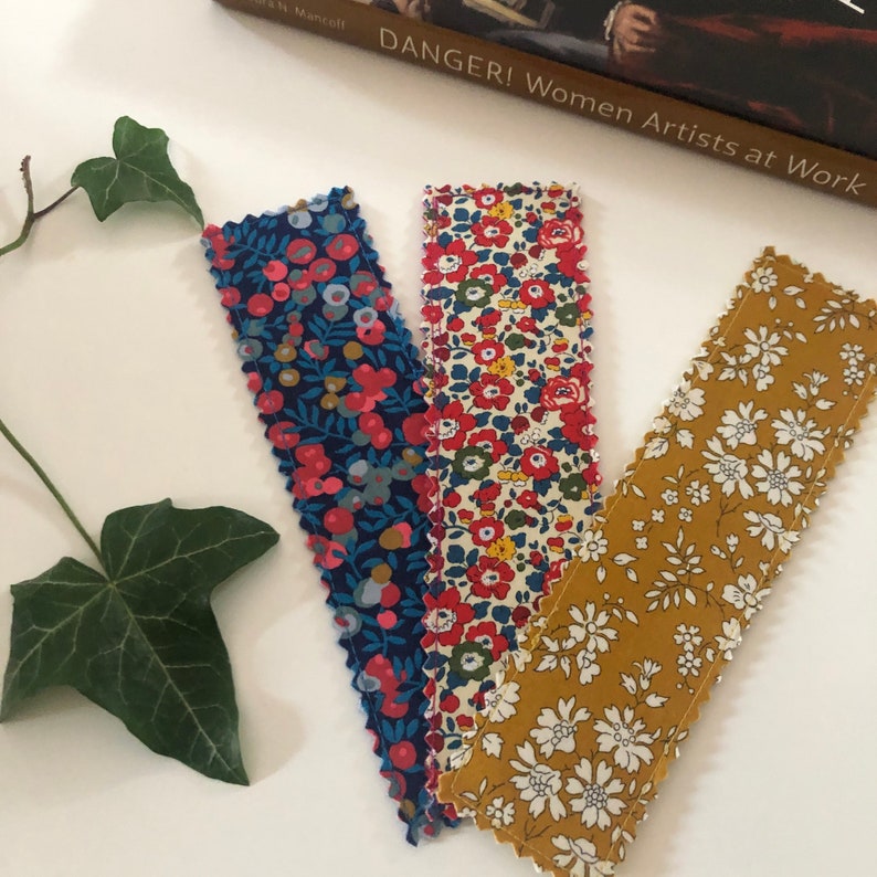 Liberty fabric bookmark. Bookmark Letter box gifts Liberty gifts Gifts for book lovers Floral book mark image 1