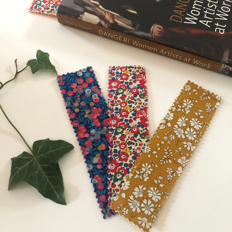 Liberty fabric bookmark. Bookmark Letter box gifts Liberty gifts Gifts for book lovers Floral book mark image 4
