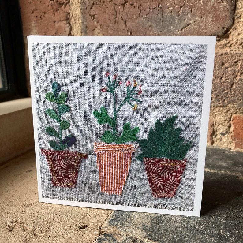 Textile card print Caravan card Plant card Pot plant card Hot air balloon Cactus Fathers Day Card Fathers Day image 9