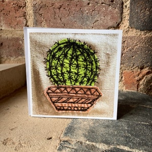 Textile card print Caravan card Plant card Pot plant card Hot air balloon Cactus Fathers Day Card Fathers Day image 8