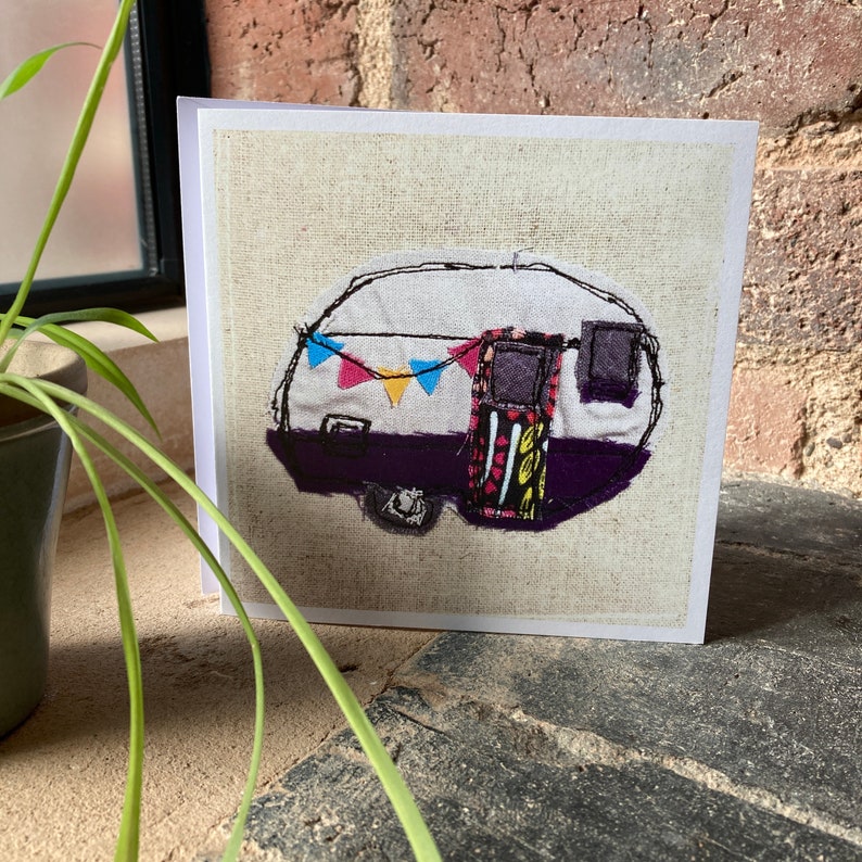 Textile card print Caravan card Plant card Pot plant card Hot air balloon Cactus Fathers Day Card Fathers Day image 4