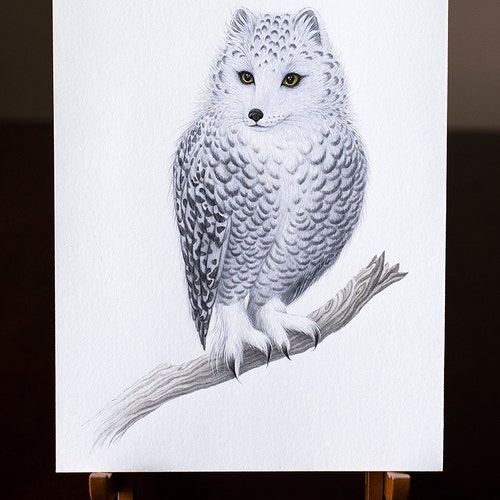 Snowy Fowl 1 | Original Mixed shops Media Illustration