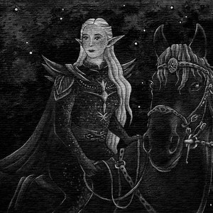 Questing Hour | Original Mixed Media Miniature Illustration