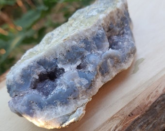 Druzy Blue Lace Agate Cluster: Sparkly Geode Crystal (144g)