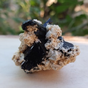 Tourmaline With Orthoclase Feldspar Natural Specimen, Raw Tourmaline crystal, 43g