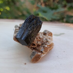 Tourmaline With Orthoclase Feldspar Natural Specimen, Raw Tourmaline crystal, 27g