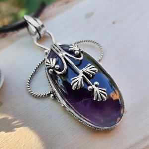 Purple Amethyst Pendant In Sterling Silver Birthstone Pendant