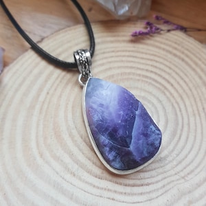 Raw Amethyst Sterling Silver Pendant: Statement Druzy Jewelry