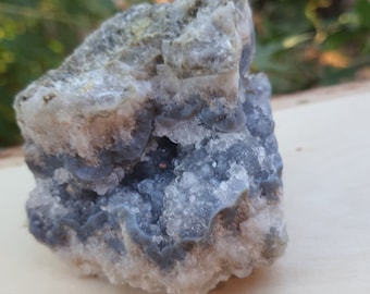 Druzy Blue Lace Agate Cluster: Raw Crystal Geode (182g)