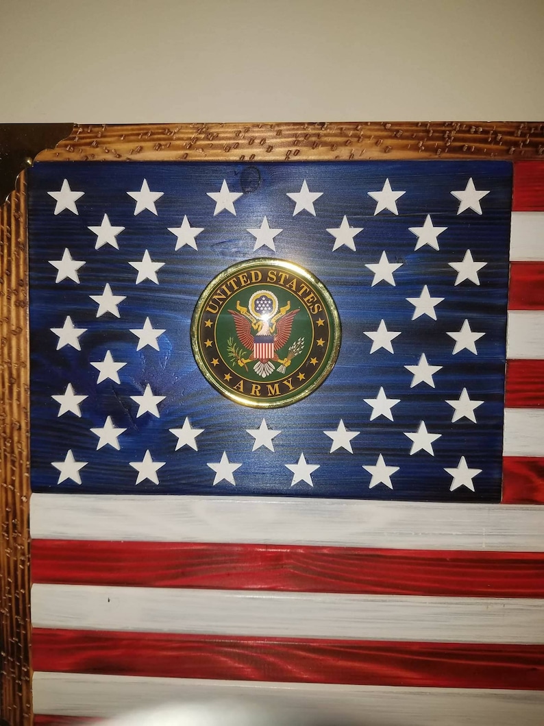 Military Brass Medallion U.S Flag With Bright Brass Corners. Etsy