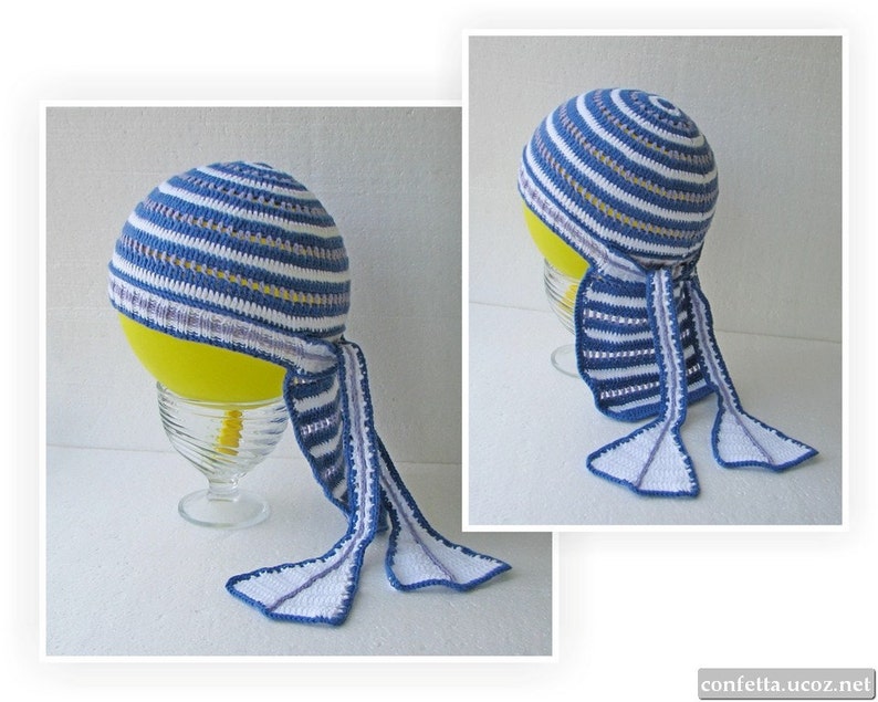 Crochet bandana sun hat blue white purple striped sport beanie festival men/'s women/'s unisex summer hat unique cotton kufi skull cap sunhat