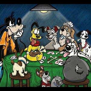 Disney Dogs Playing Poker