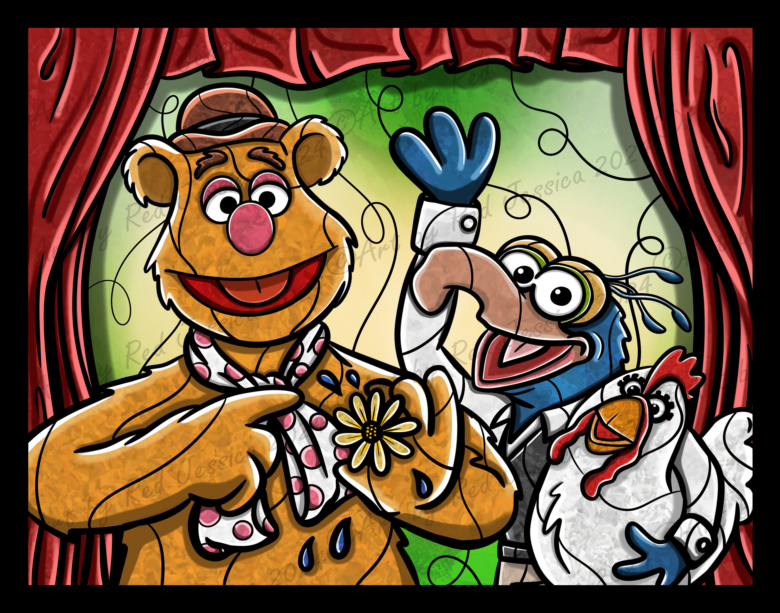 Fozzie Bear and Gonzo - Etsy, image size:3000x2357