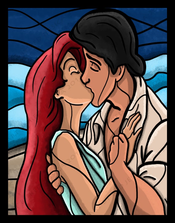 Ariel and Eric's First Kiss