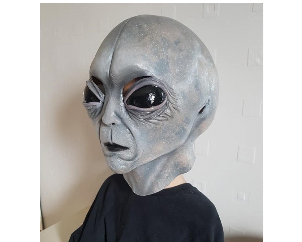 Halloween Alien Mask Scary Mask Realistic Alien Mask Creepy Halloween Masks for Adult Latex Full Head Party Props Costume E 