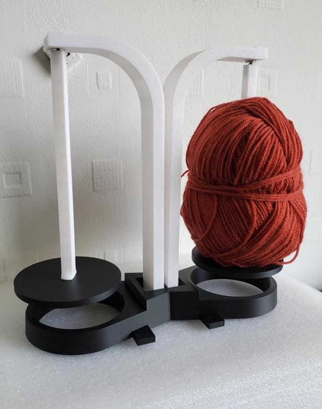 Crochet Spindle Rack Crochet Double Yarn Holder Magnetic Arts Crafts Wool Feeder Knitting ...