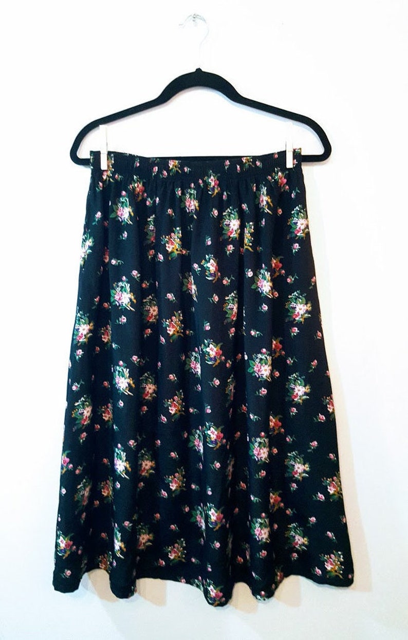 Floral Print Midi Skirt