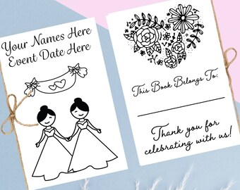 Two Brides Wedding, Wedding Activity Books, Mrs and Mrs Wedding, LGBTQIA+ Wedding, Wedding Favors, Inclusive Wedding Favors, Coloring Sheets