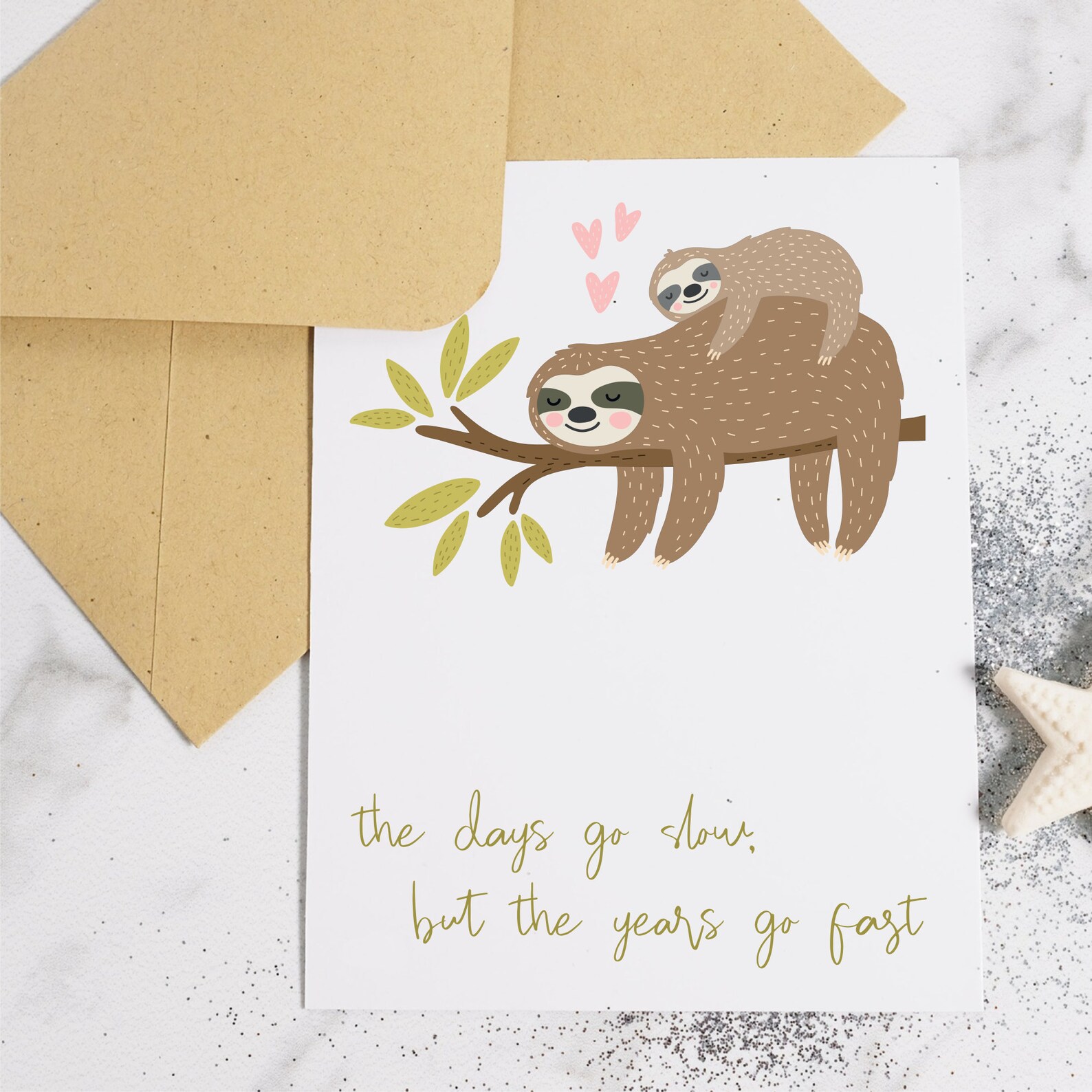 Sloth Baby Card Baby Shower Card Sloth Card Welcome Baby | Etsy