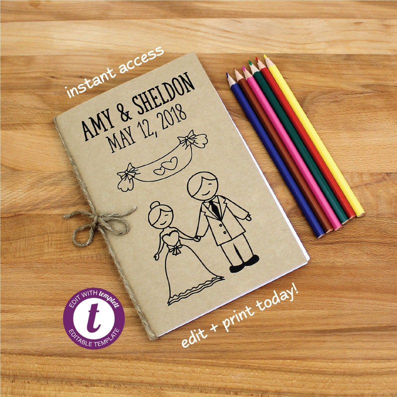 Printable Activity Book Printable Activities Diy Wedding Etsy