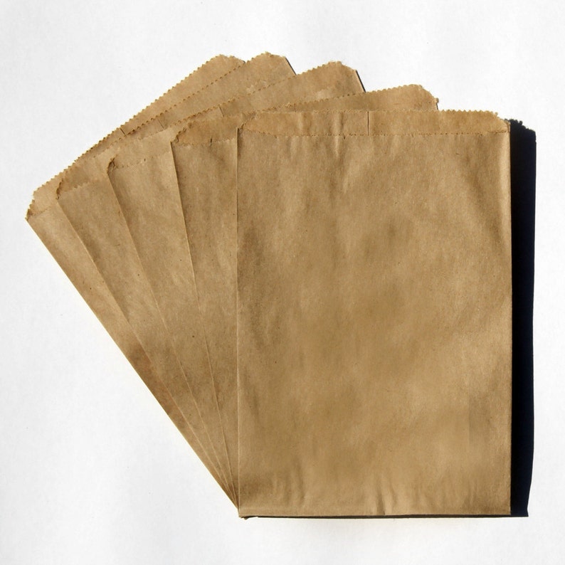 Flat Paper Bags Notion Bags Paper Bags Flat Merchandise Etsy