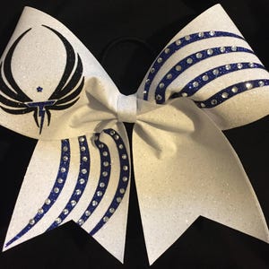 Glitter Rhinestone Curves Custom Cheer Bow image 2