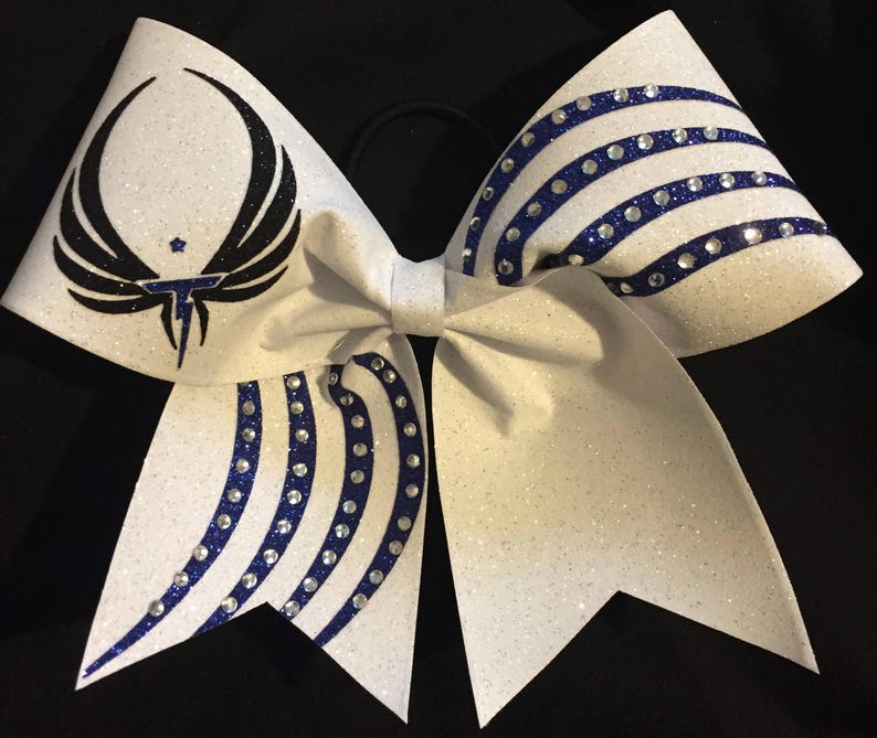 Glitter Rhinestone Curves Custom Cheer Bow image 2