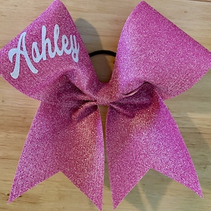 Pink Glitter Breast Cancer Awareness Cheerleading Cheer Bow Bows
