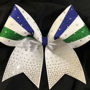 Noeuds de pom-pom girl Cheerleading personnalisés en strass avec couleurs sur les boucles