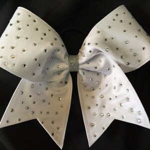 Solid Mystic w/ Rhinestones Cheer Bow