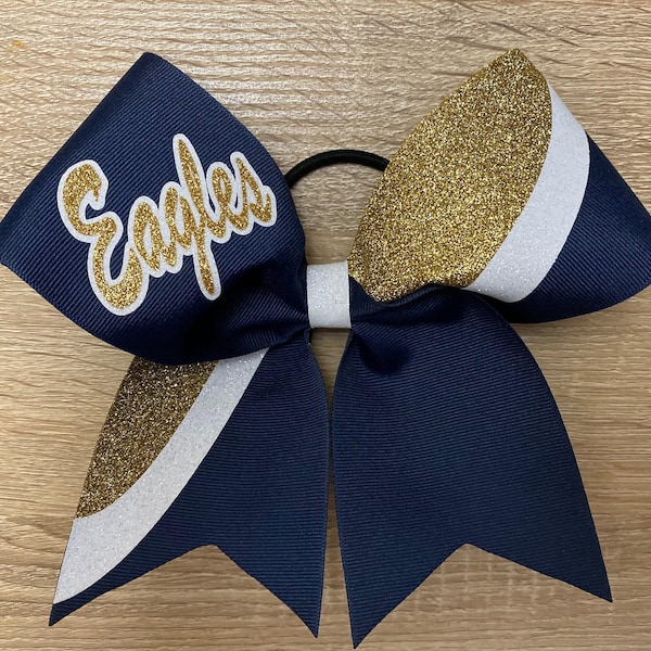 Custom grosgrain cheerleading cheer bow bows with team name