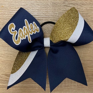 Custom grosgrain cheerleading cheer bow bows with team name