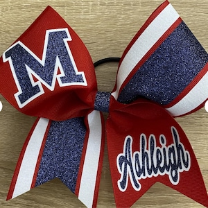 Custom Striped Cheer Cheerleading Bow
