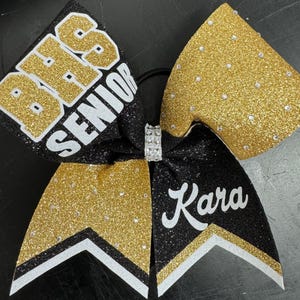 Custom Team Rhinestone Senior Glitter Cheer Bow