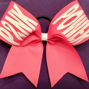 Pink Power Loop Hot Pink Cheer Bow Breast Cancer Awareness Cheerleading Bow