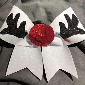 Holiday Christmas Reindeer Rudolph Antler Custom Cheer Cheerleading Bows