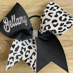 Custom Cheetah Leopard Print Cheerleading Cheer Bow