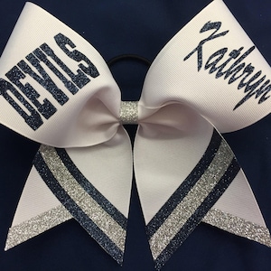 Custom made to your colors Cheer Glitter Grosgrain Bow