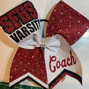 Custom rhinestone glitter tiktok cheerleading cheer bow bows